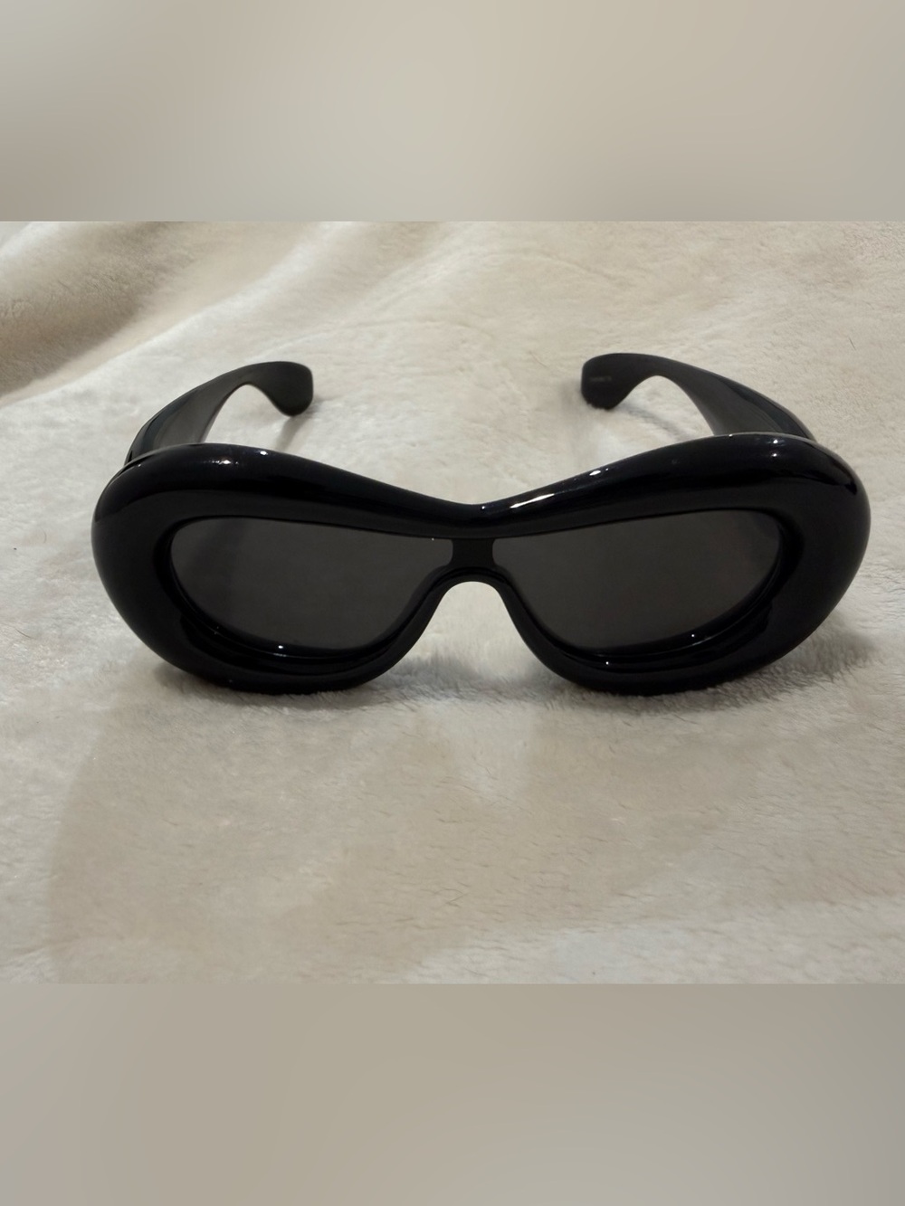 Loewe Glossy Black Rounded Frame Sunglasses